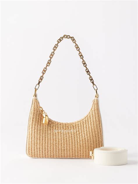 small raffia shoulder bag.